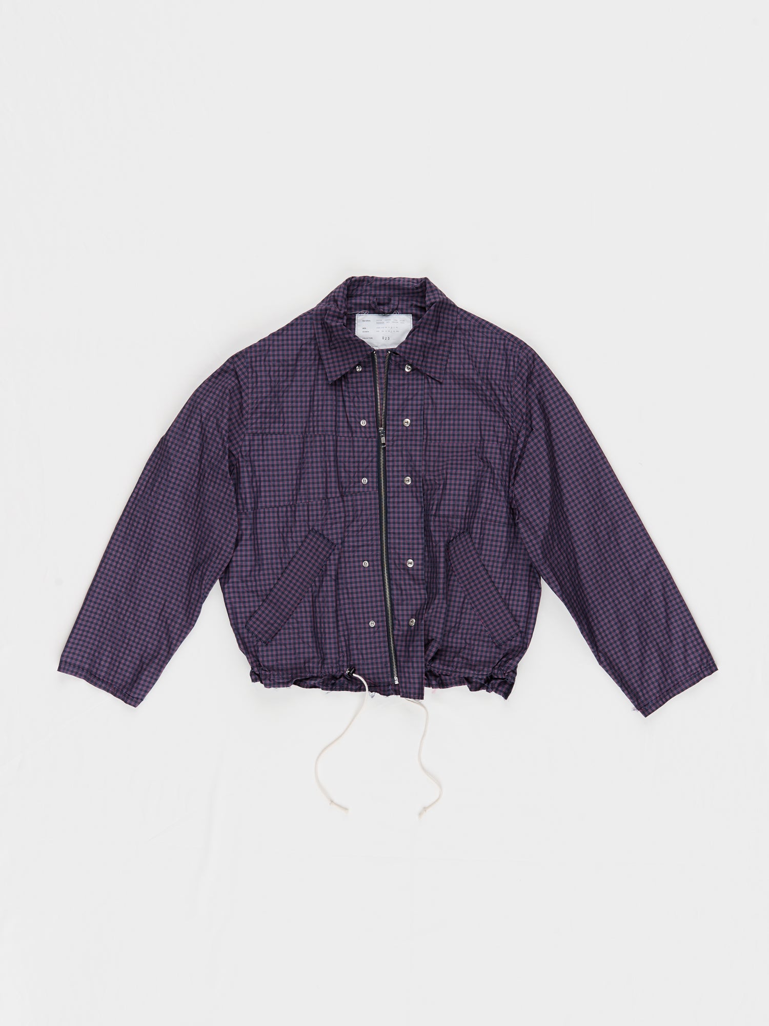 CF.23.10.02.02 STRIPE SIMPLE JACKET technical polyester navy/red check