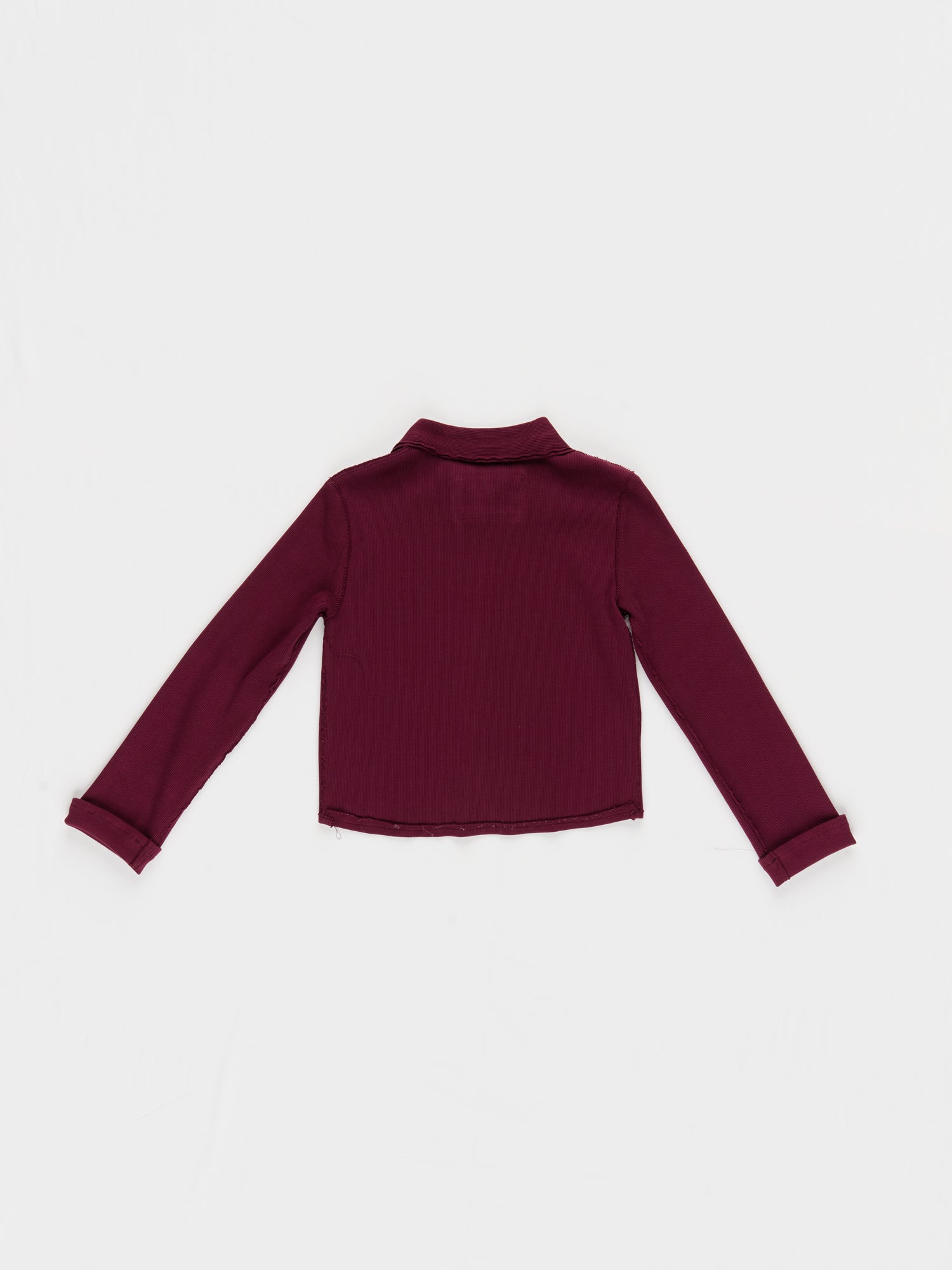 CF.23.01.08.01 FITTED RIB ZIP-CARDI 2x1 heavy rib burgundy