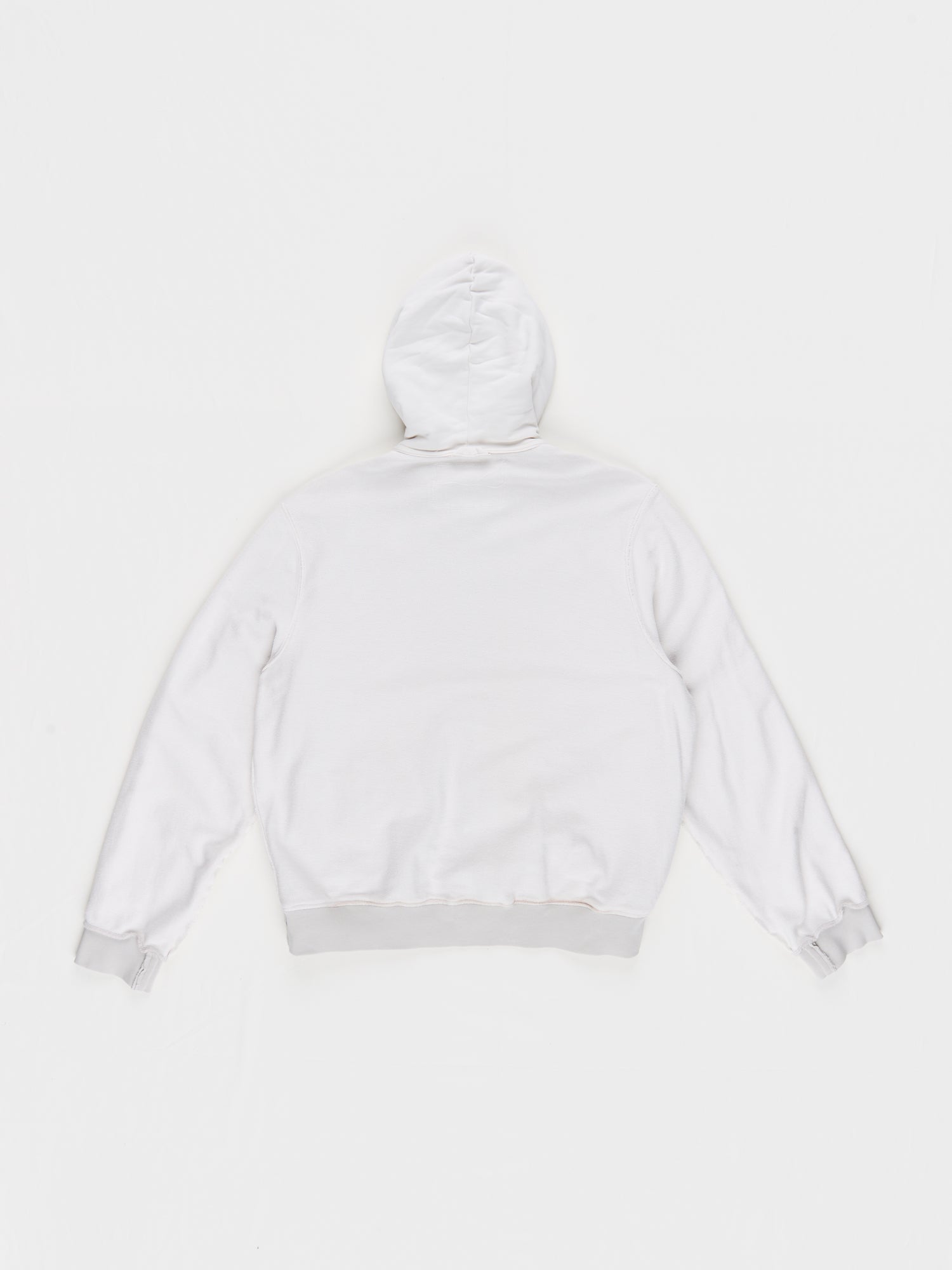 CF.23.02.01.01 FITTED INSIDE-OUT ZIP HOODIE heavy diagonal sweat lily white