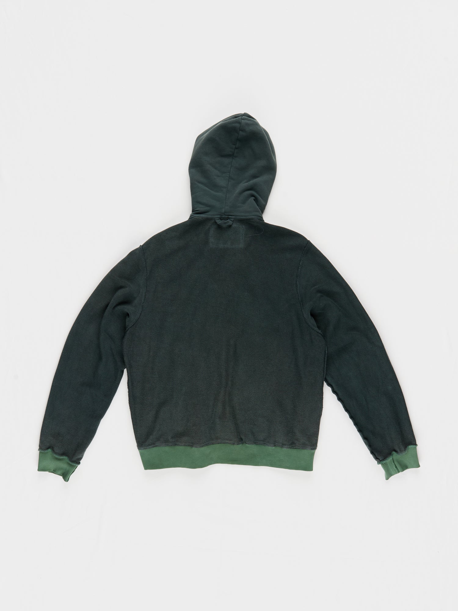 CF.23.02.01.02 FITTED INSIDE-OUT ZIP HOODIE heavy diagonal sweat sage/black faded