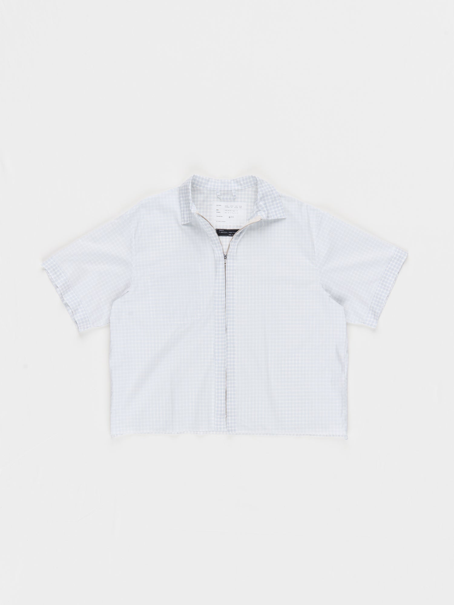 CF.23.04.01.02 SS - ZIP SHIRT shirting blue/white inside-out check