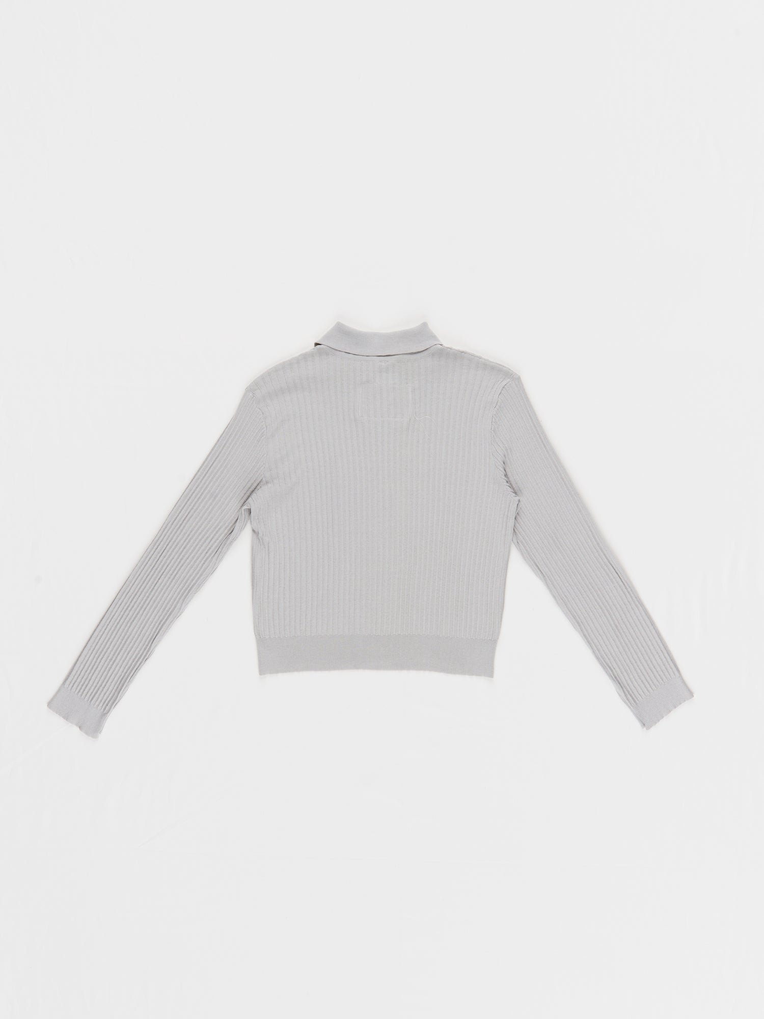CF.23.03.01.02  70s CARDIGAN inside-out rib knit light grey