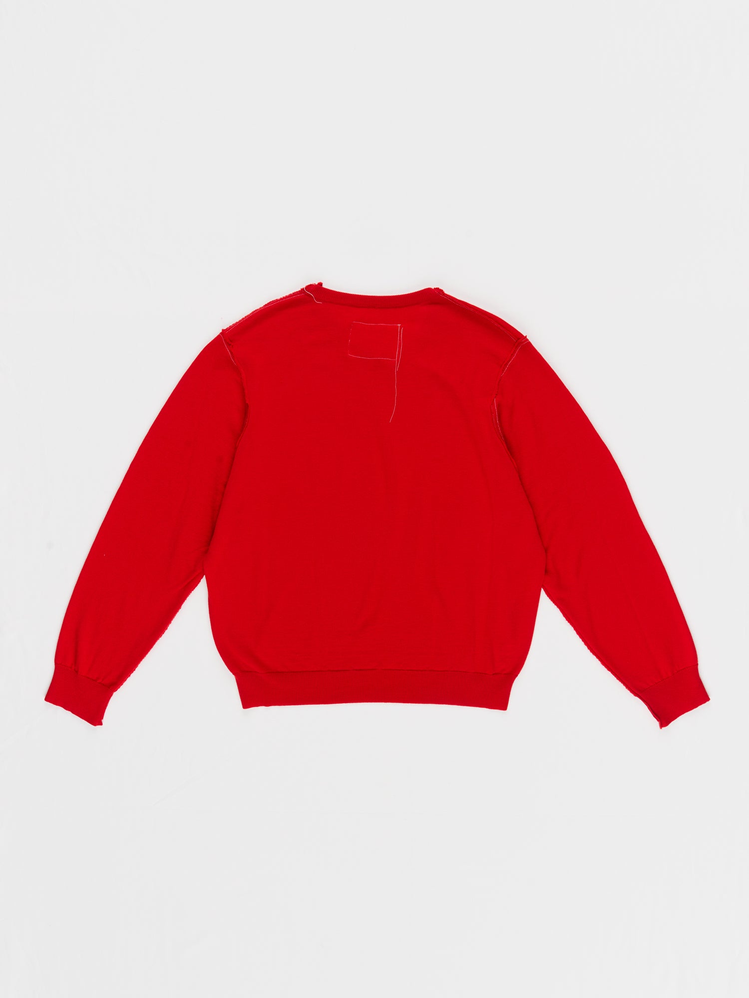 CF.23.03.04.02 V-NECK FRANKENSTEIN merino wool jersey red