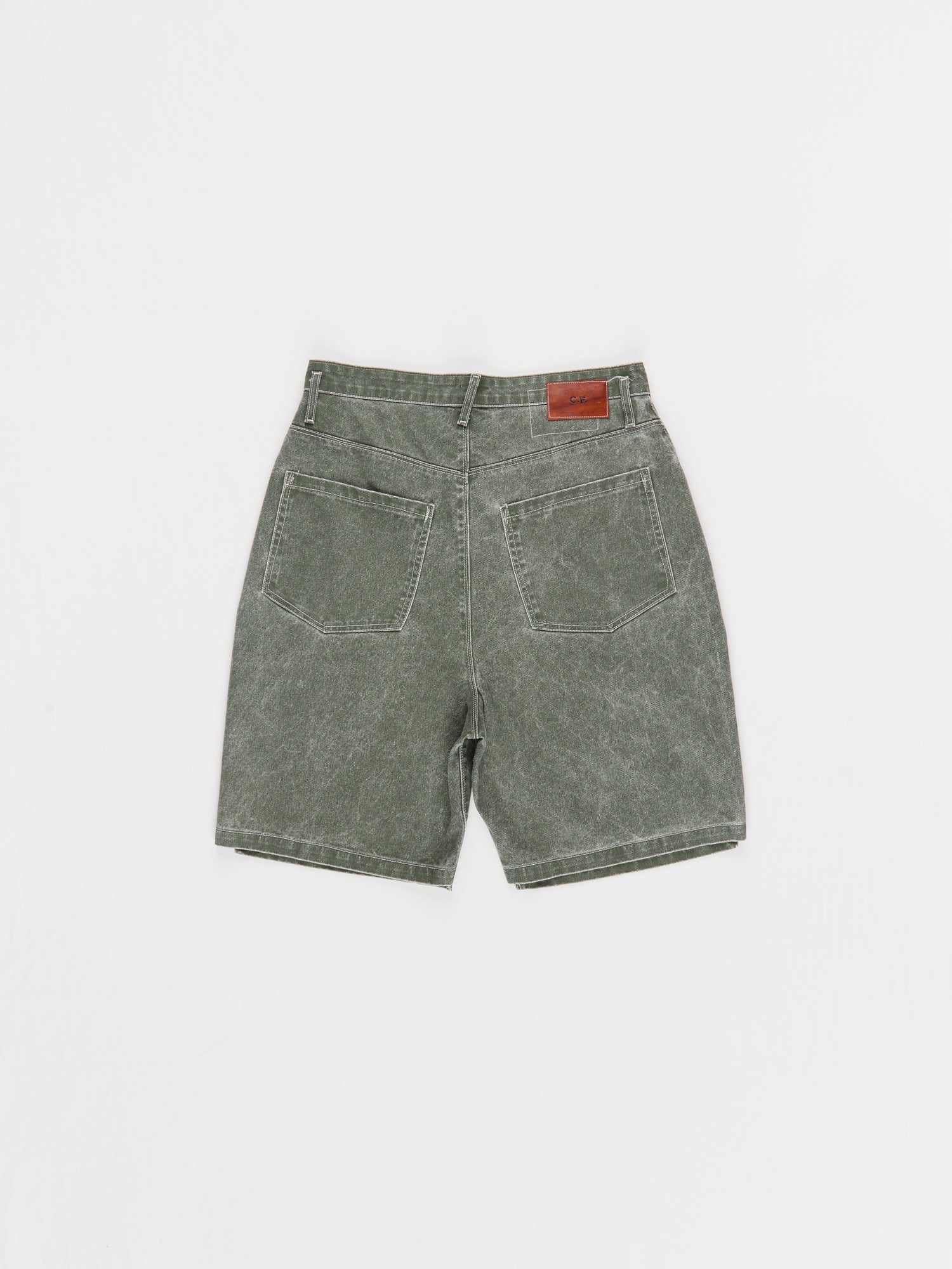 CF.23.15.01.01 WIDE SHORTS coated denim green