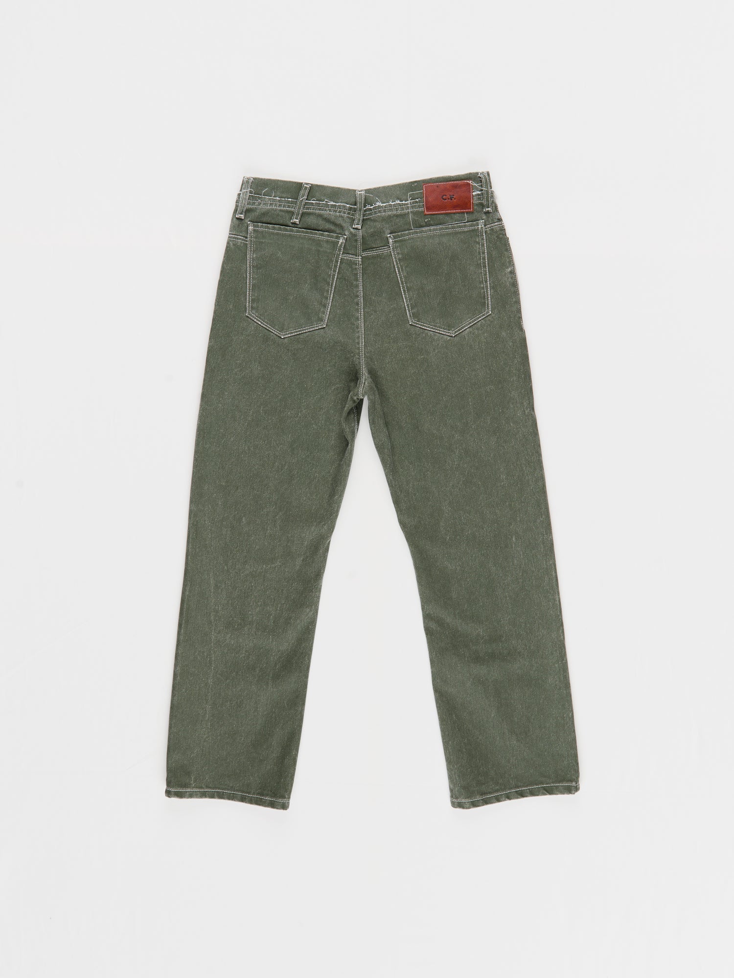 CF.23.15.02.01 SLIM SLACK coated denim green