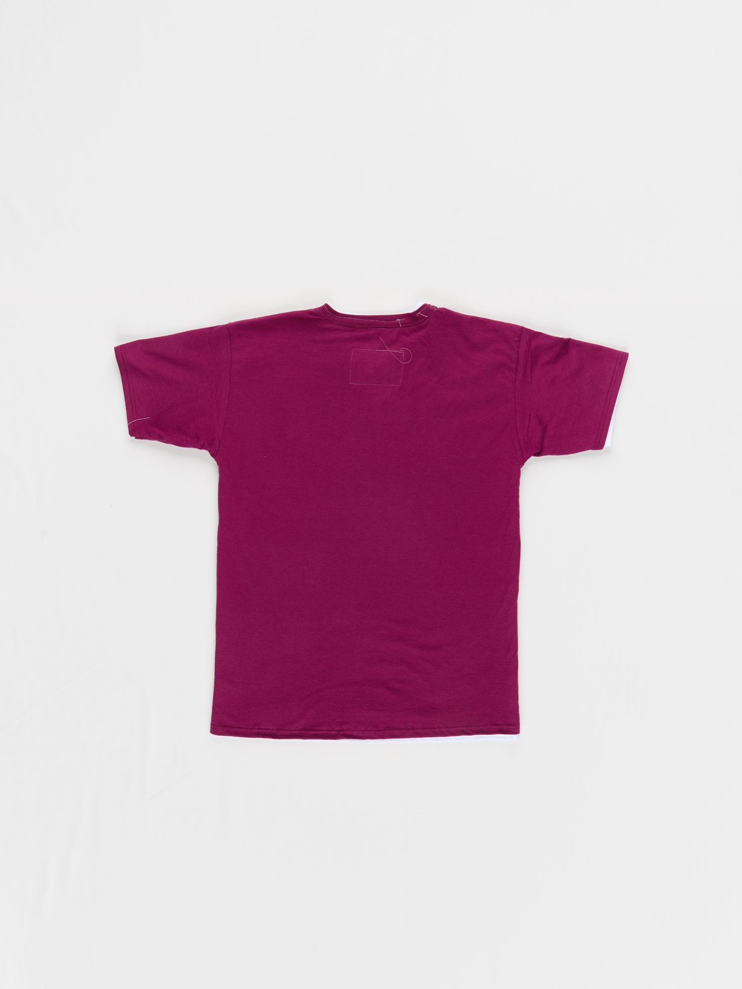 CF.23.RESEARCH.17.02 WRINKLE DOUBLE LAYERED TEE jersey cotton burgundy/white