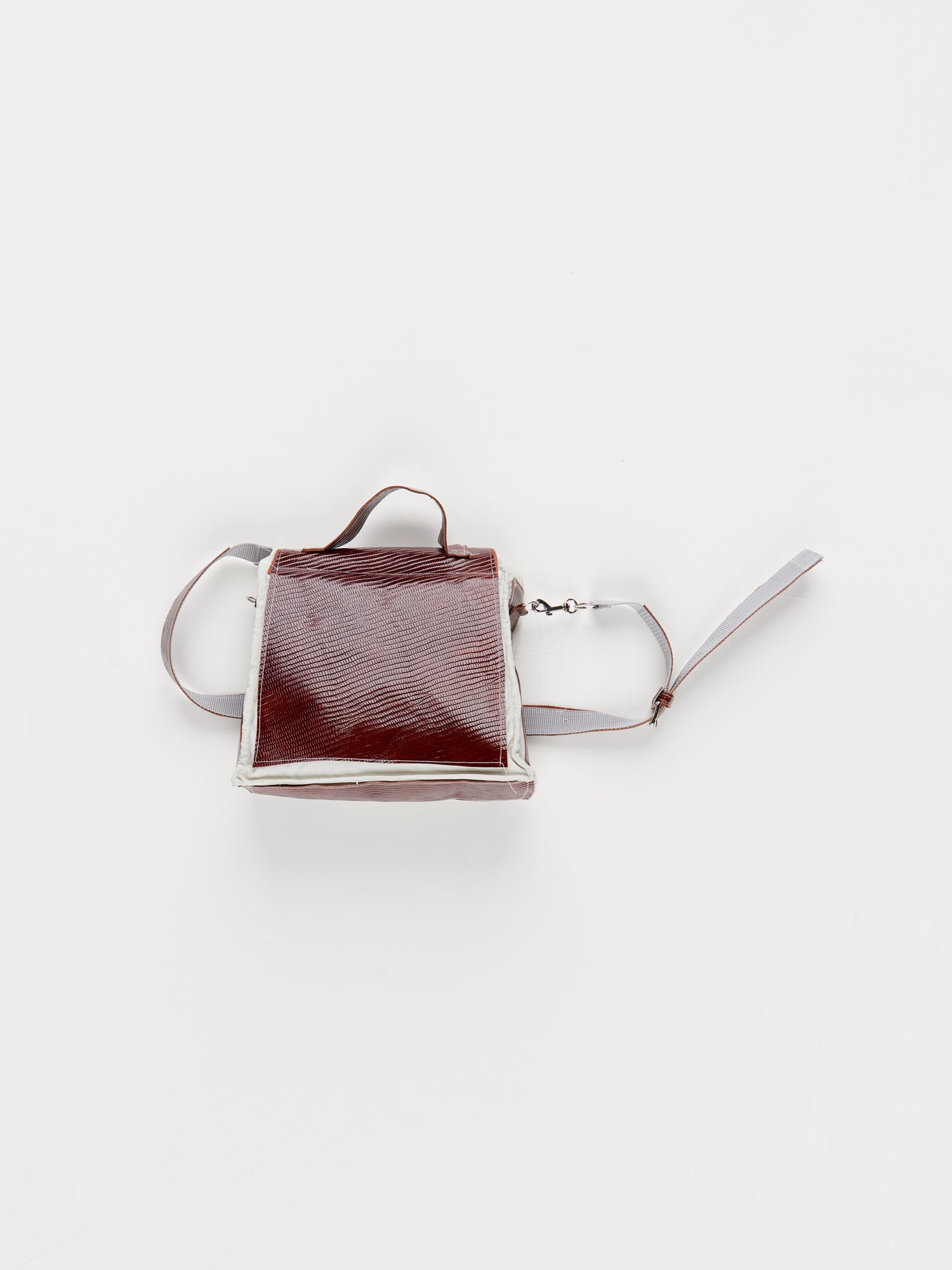 CF.23.14.03.01 CROOCKED PATCH BAG cow leather + nylon brown croc/off-white