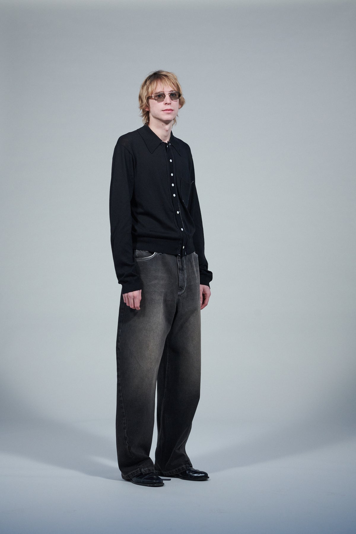 CF.22.03.01.01 70S CARDIGAN fine knit black