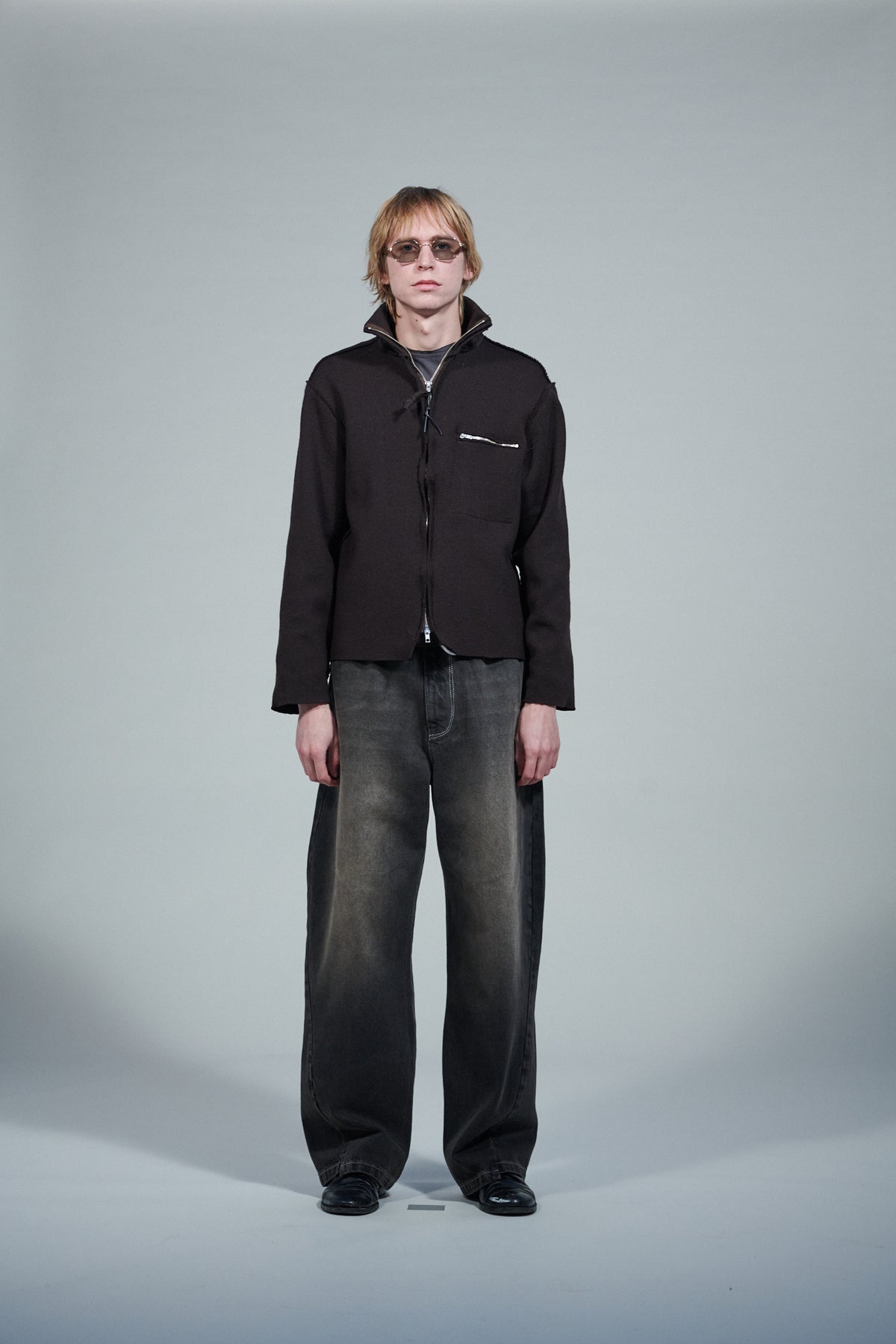 CF.22.03.06.01 ZIP-UP KNIT heavy rib dark brown