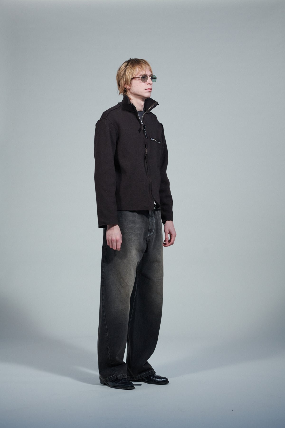 CF.22.03.06.01 ZIP-UP KNIT heavy rib dark brown