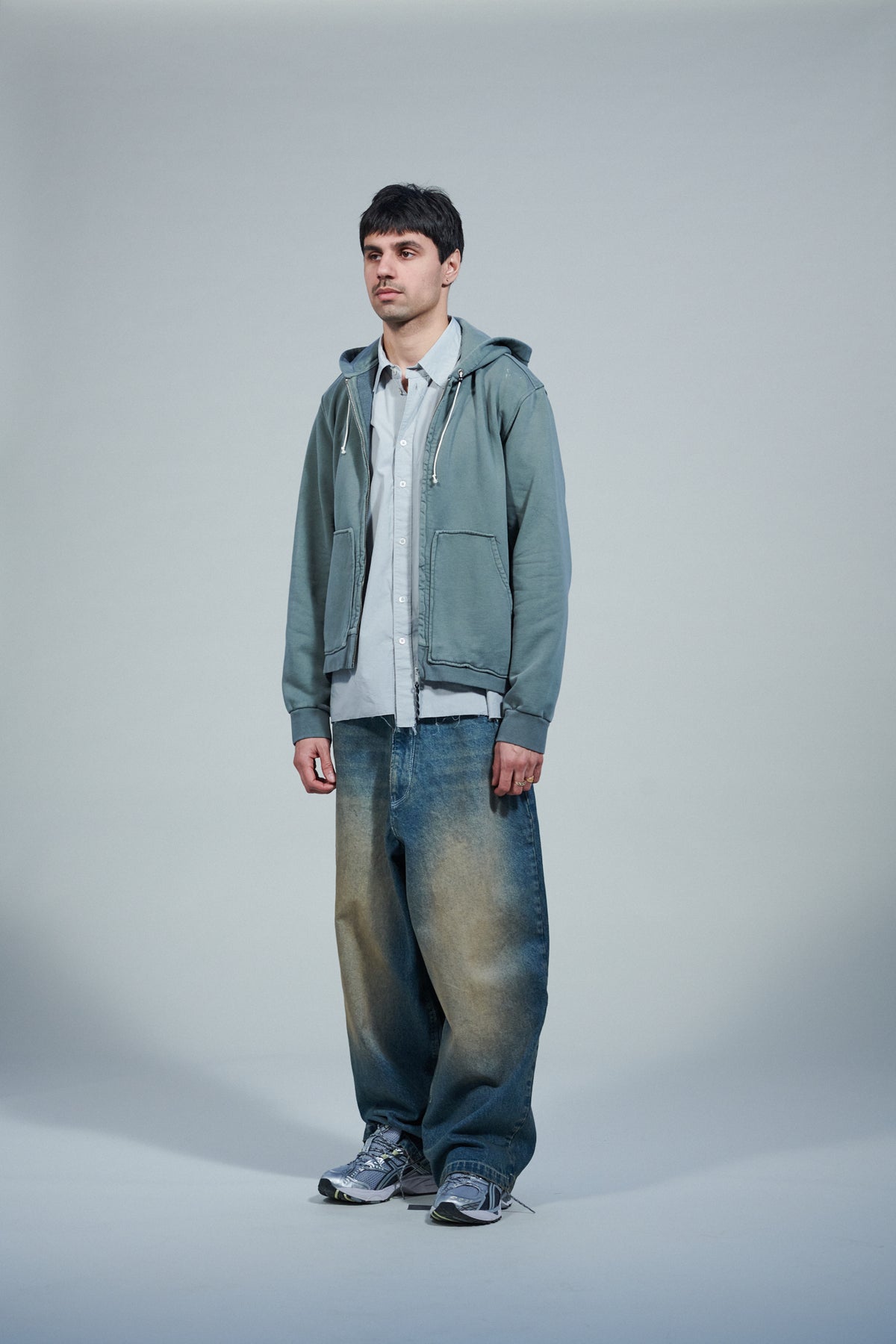 CF.22.02.03.01 ZIP HOODIE heavy brushed vintage green