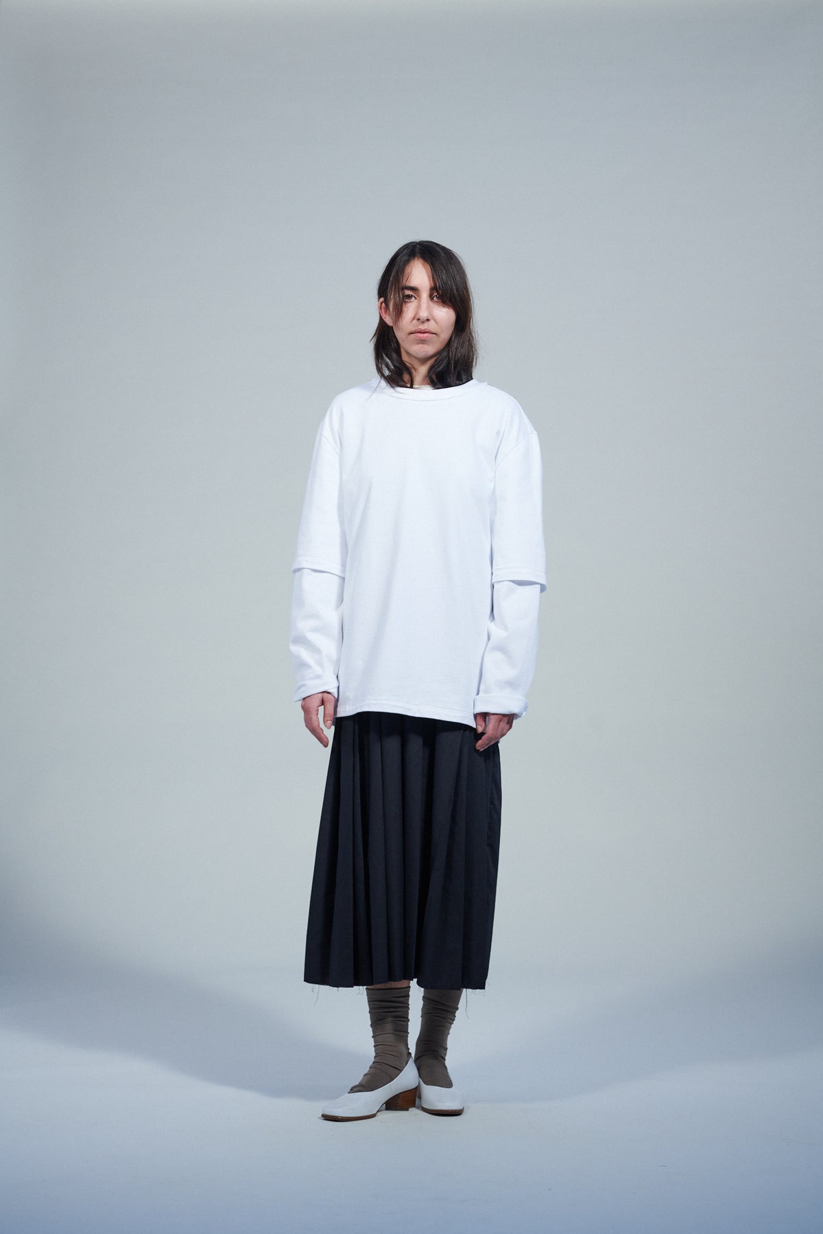 CF.22.07.04.01 PLEAT SKIRT poly/cotton black