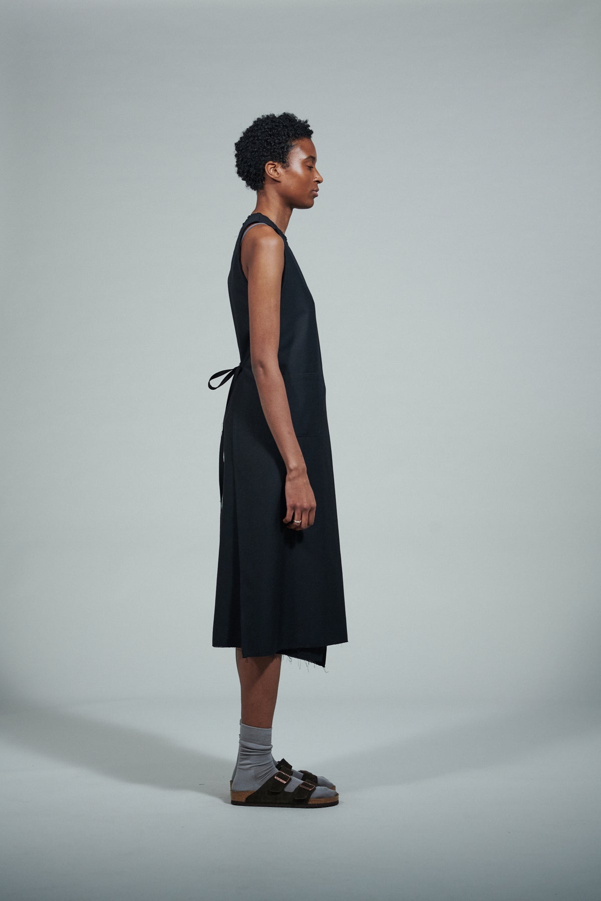 CF.22.08.06.02 WRAP DRESS poly / wool twill black