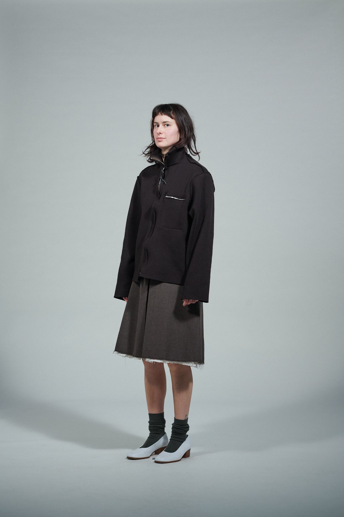 CF.22.03.06.01 ZIP-UP KNIT heavy rib dark brown