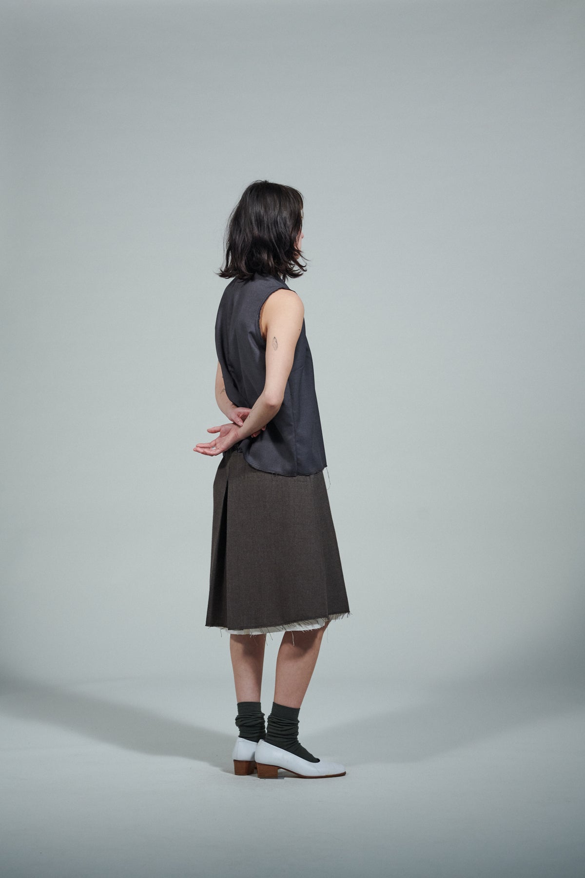 CF.22.07.02.01 MIDI SKIRT big weave wool brown