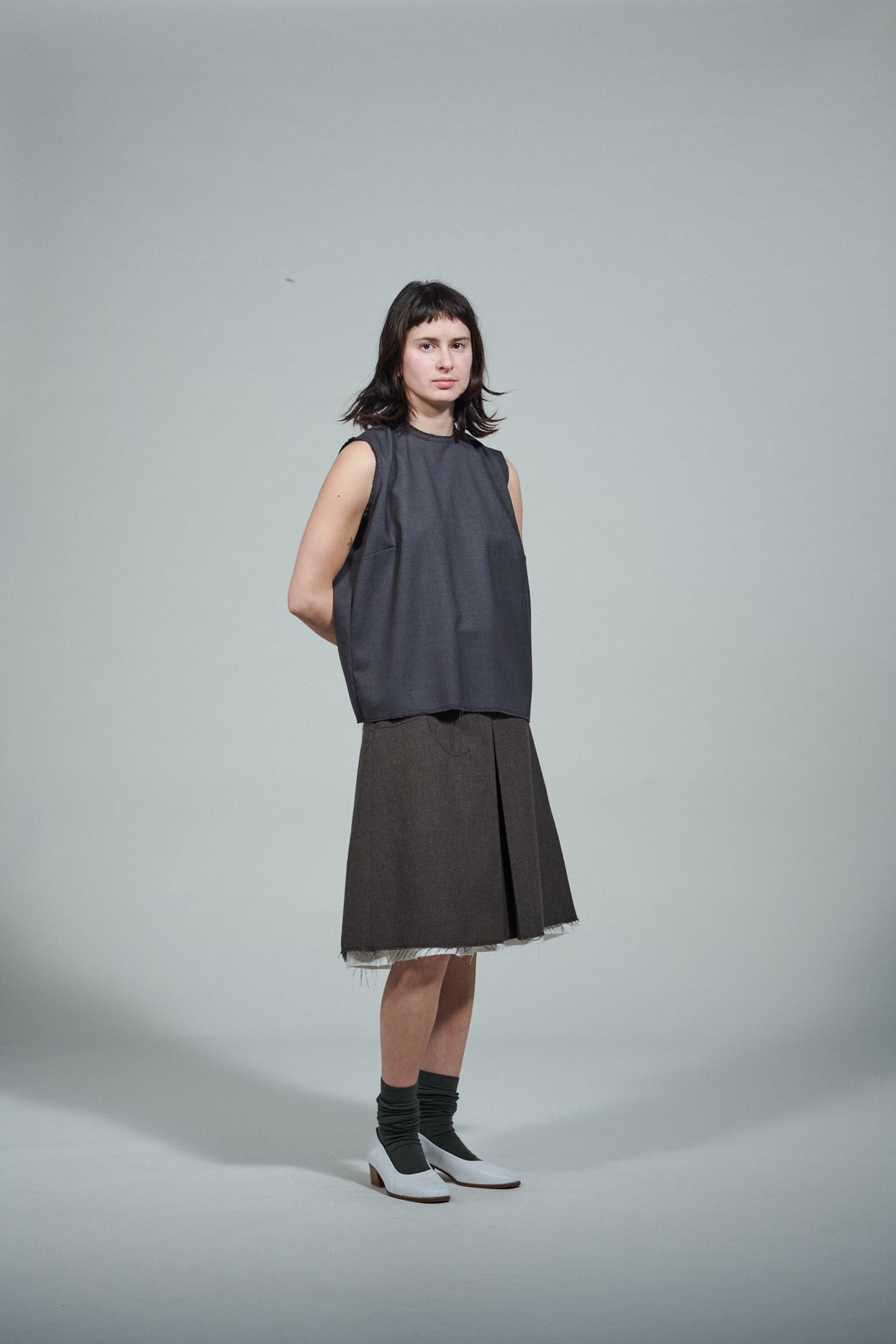 CF.22.07.02.01 MIDI SKIRT big weave wool brown