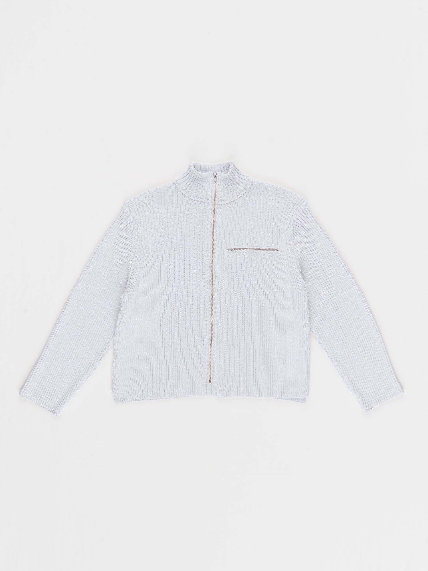 CF.23.03.05.01 ZIP-UP KNIT cotton 2x2 rib vintage off-white