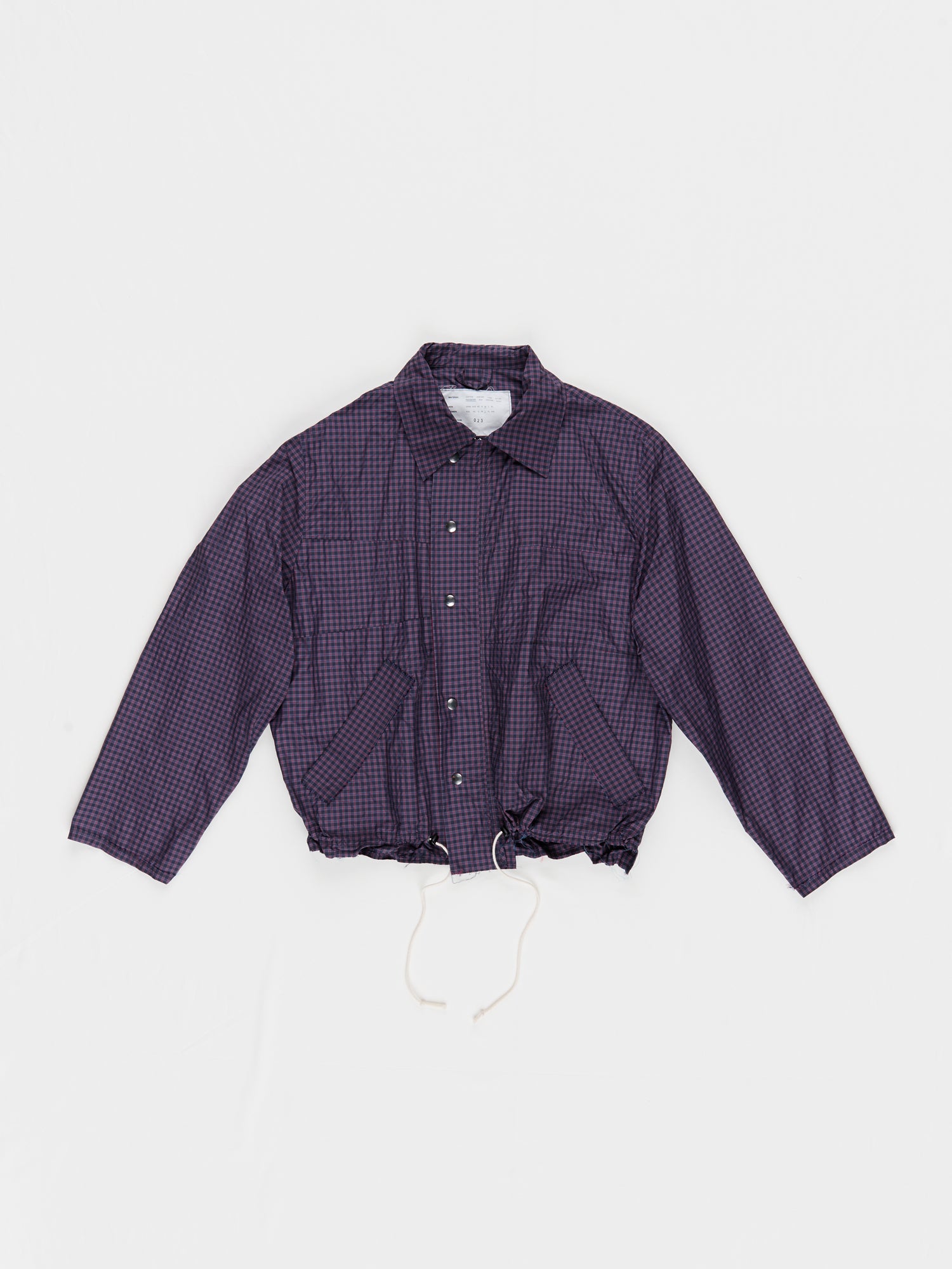 CF.23.10.02.02 STRIPE SIMPLE JACKET technical polyester navy/red check