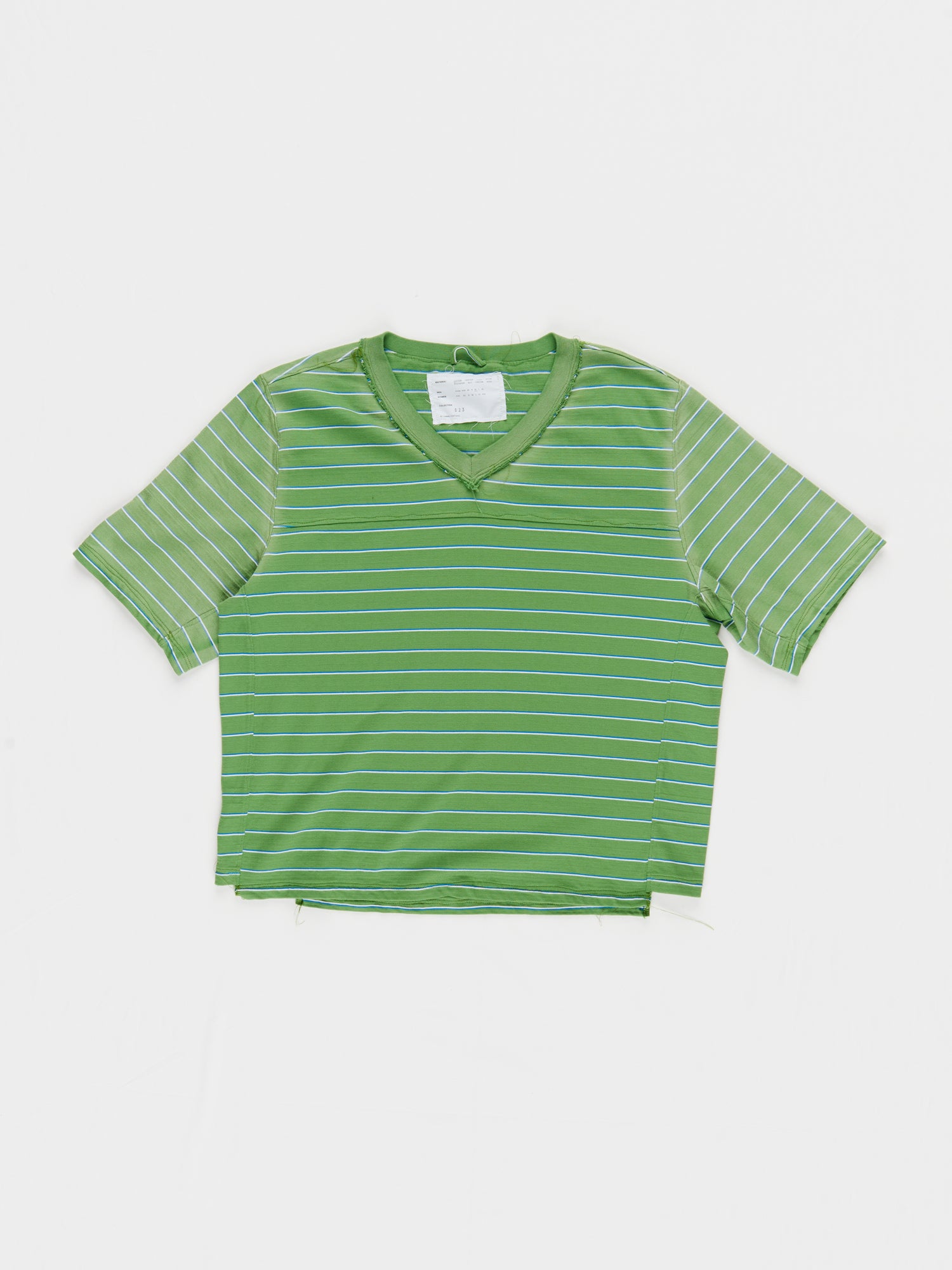 CF.23.01.04.02 FOOTBALL TEE heavy dry jersey green/white/blue stripe