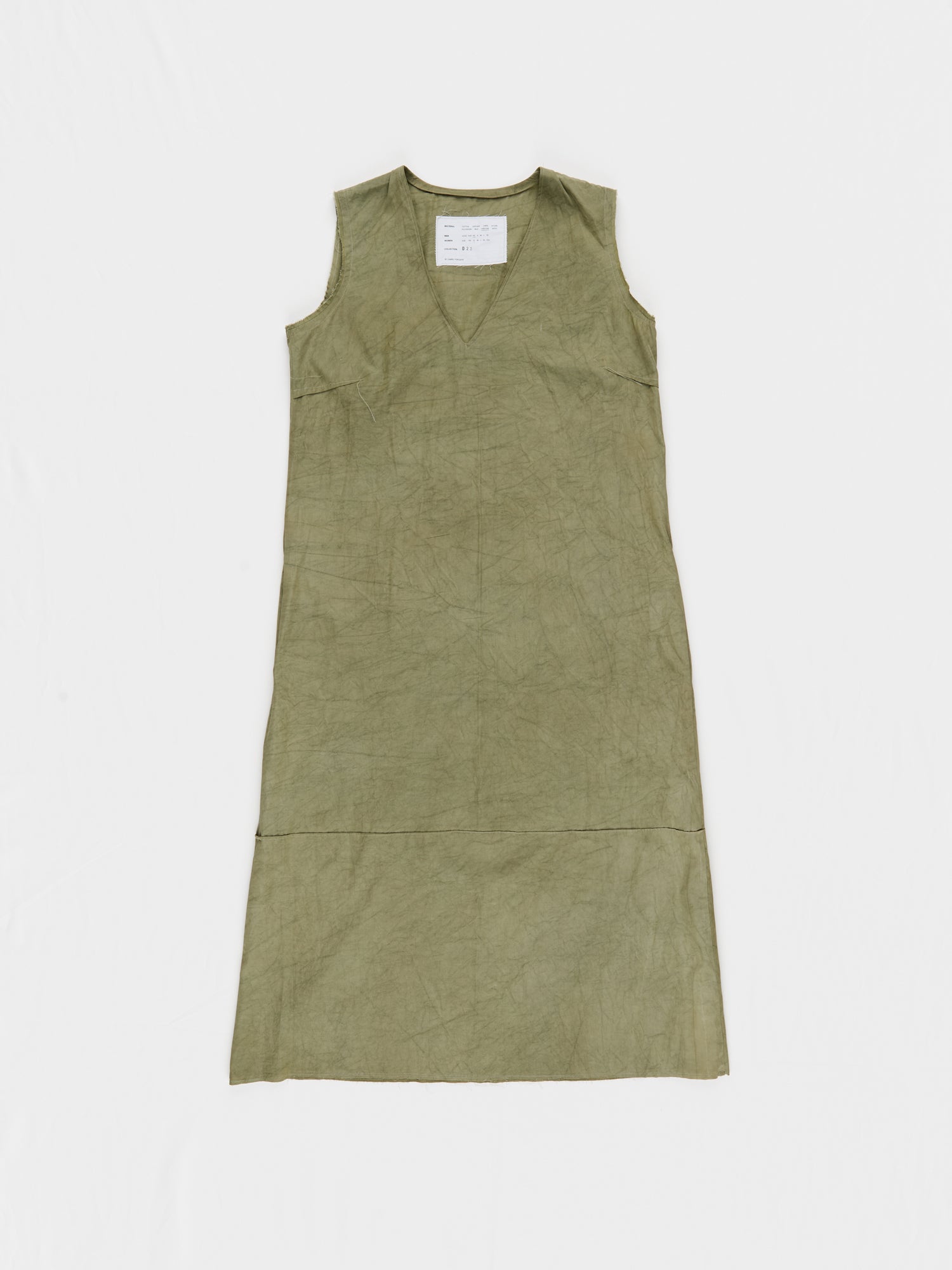 CF.23.08.04.01 V-NECK DRESS viscose green sage