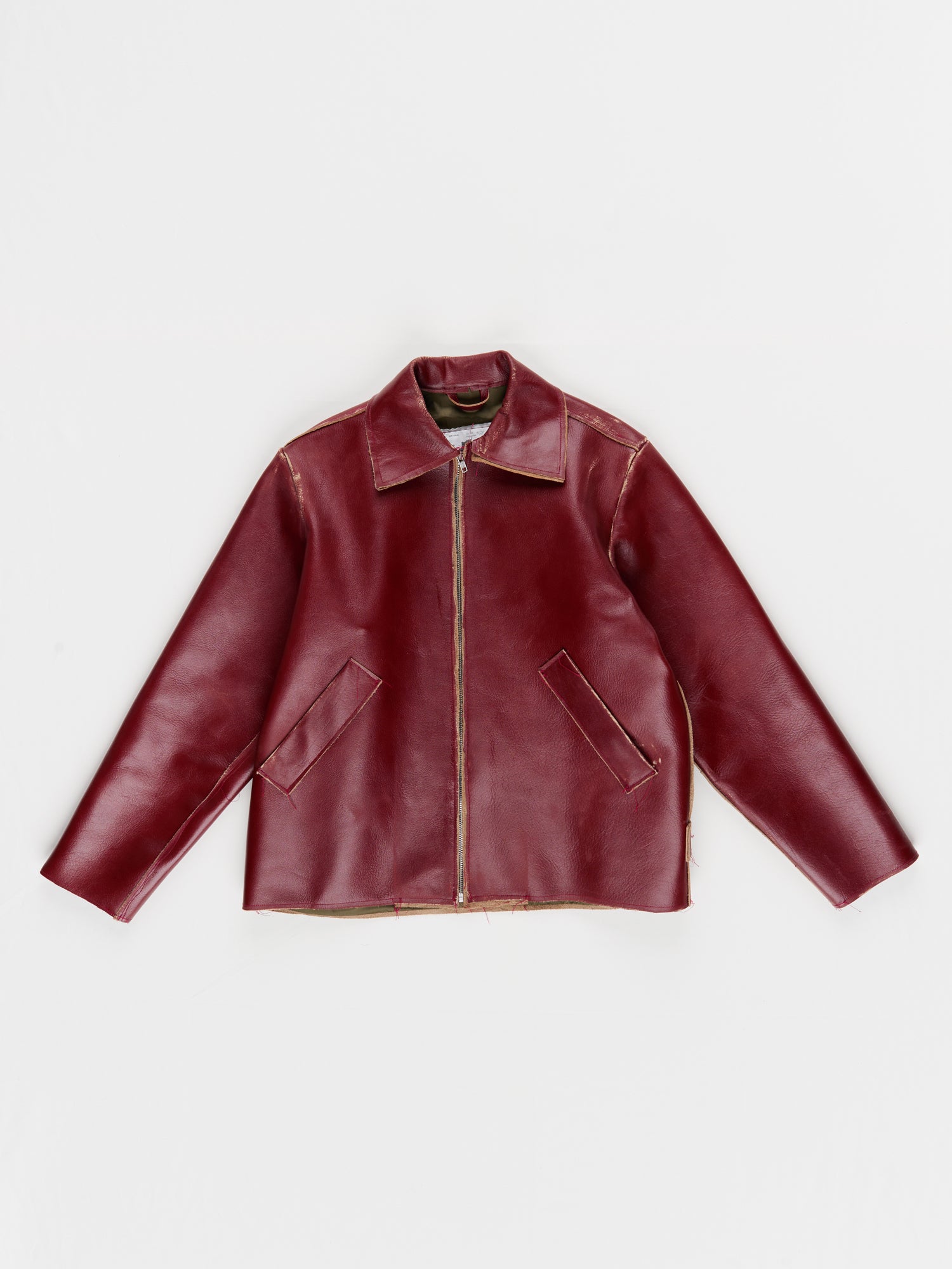 CF.23.16.02.01 SIMPLE JACKET cow leather red cracked