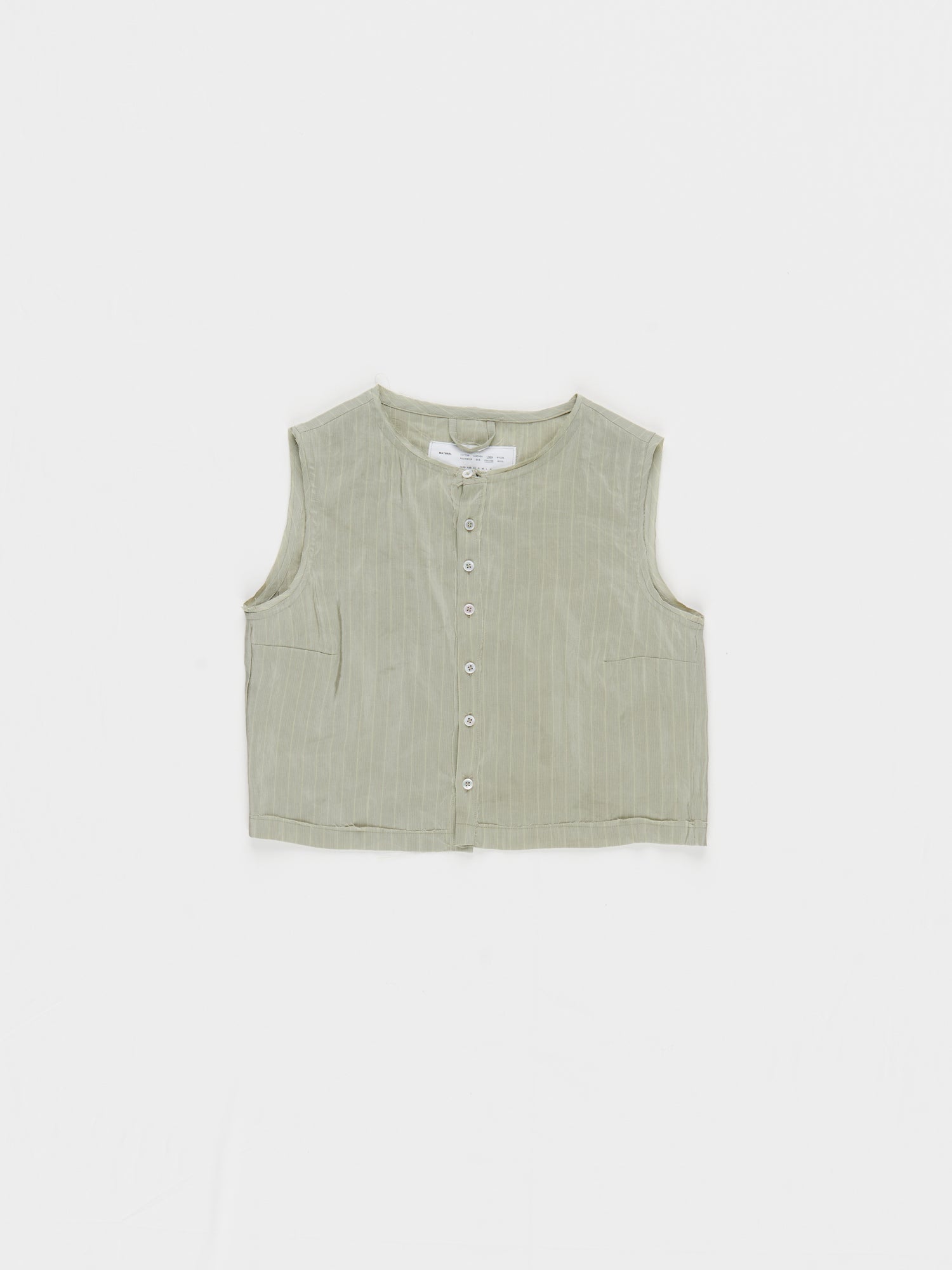 CF.23.05.02.02 NORMAL BUTTON TOP silky shirting green/blue stripe