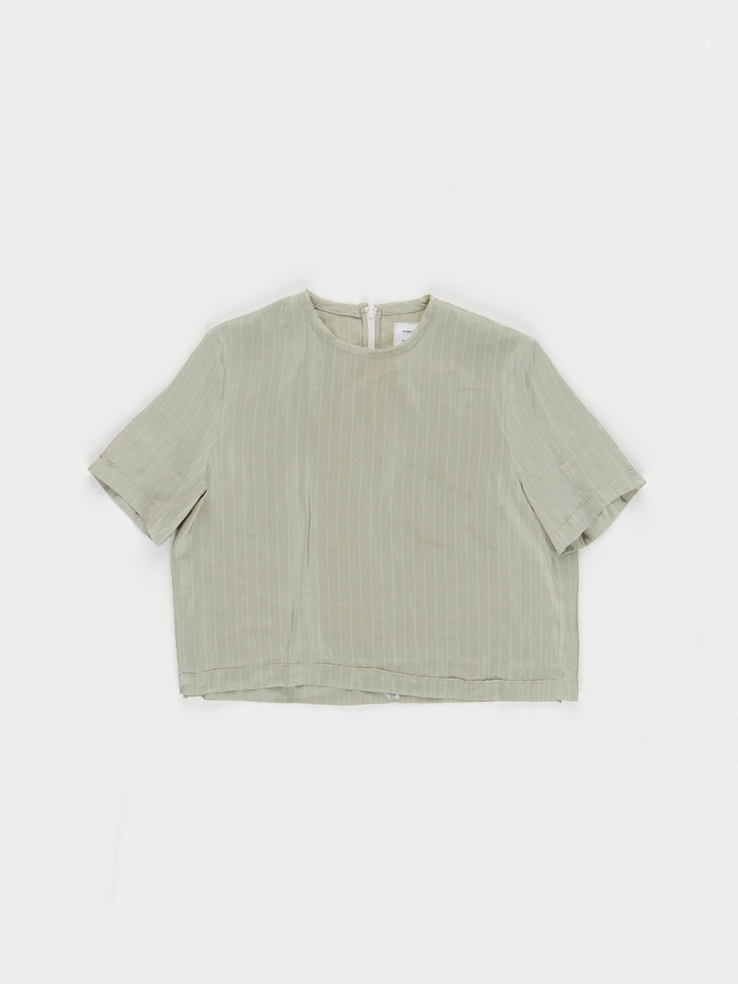 CF.23.05.03.02 NORMAL TEE TOP silky shirting green/blue stripe
