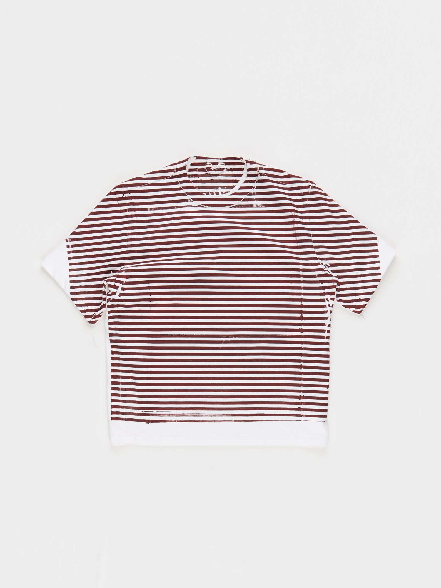 CF.23.01.10.02 STRIPE PRINTED BIG TEE heavy dry jersey white/burgundy