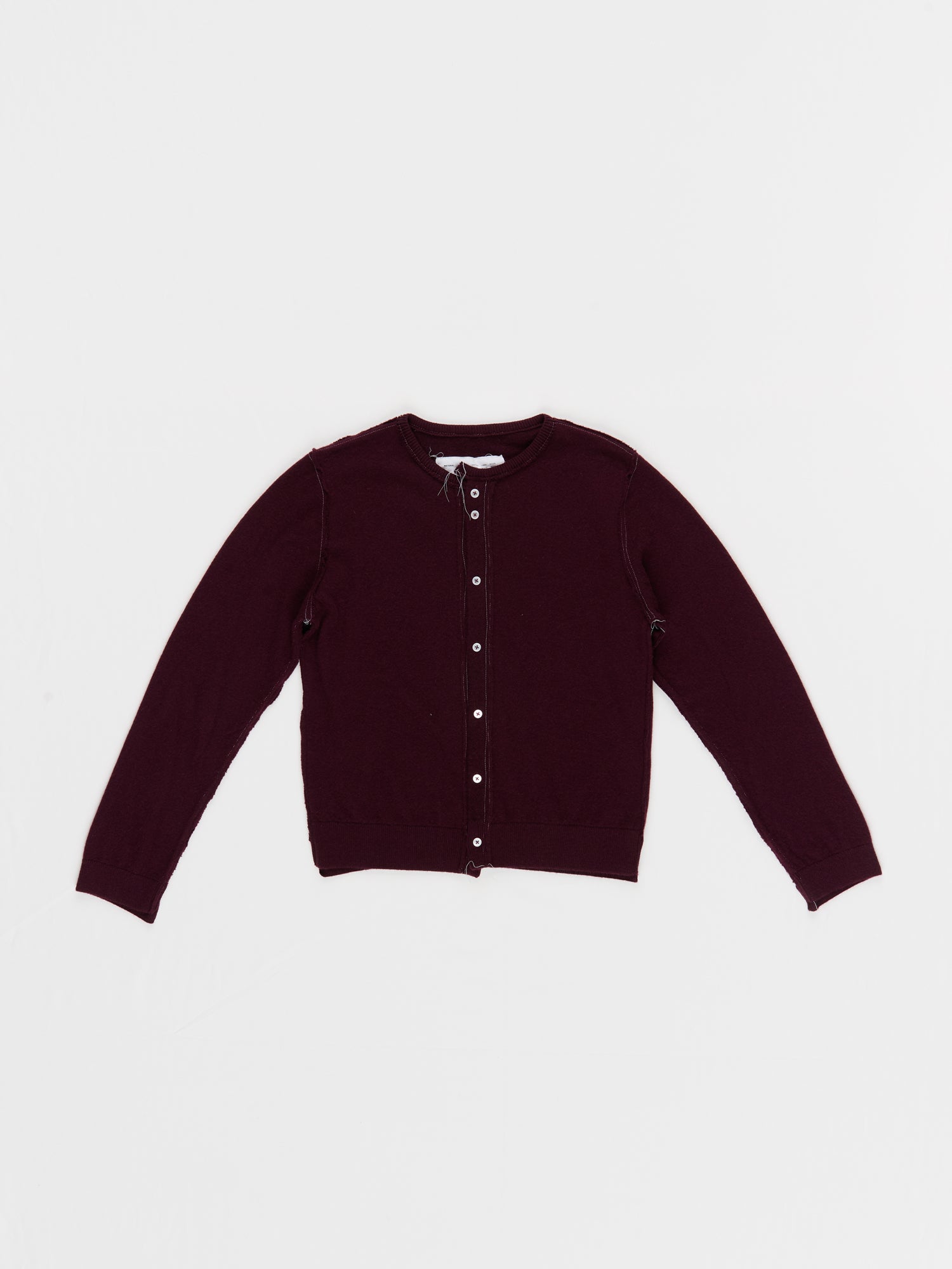 CF.23.03.03.01 ROUND-NECK CARDIGAN VEST cashmere jersey dark burgundy