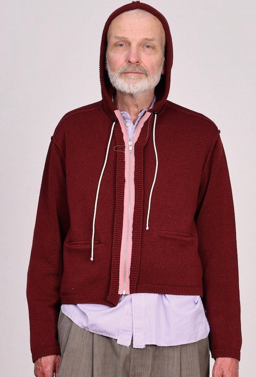 CF.23.03.02.01 KNITTED HOODIE cotton jersey burgundy