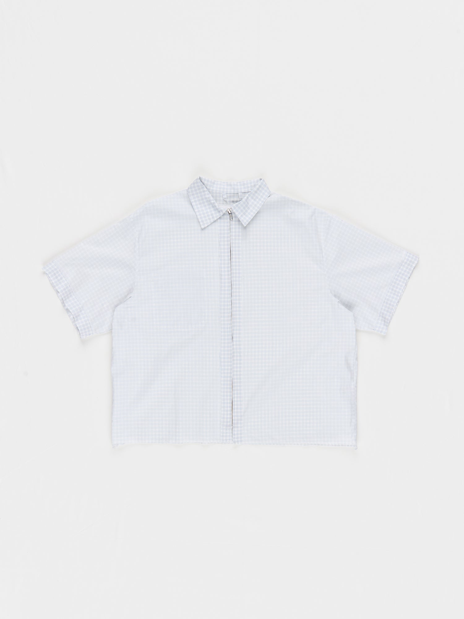 CF.23.04.01.02 SS - ZIP SHIRT shirting blue/white inside-out check