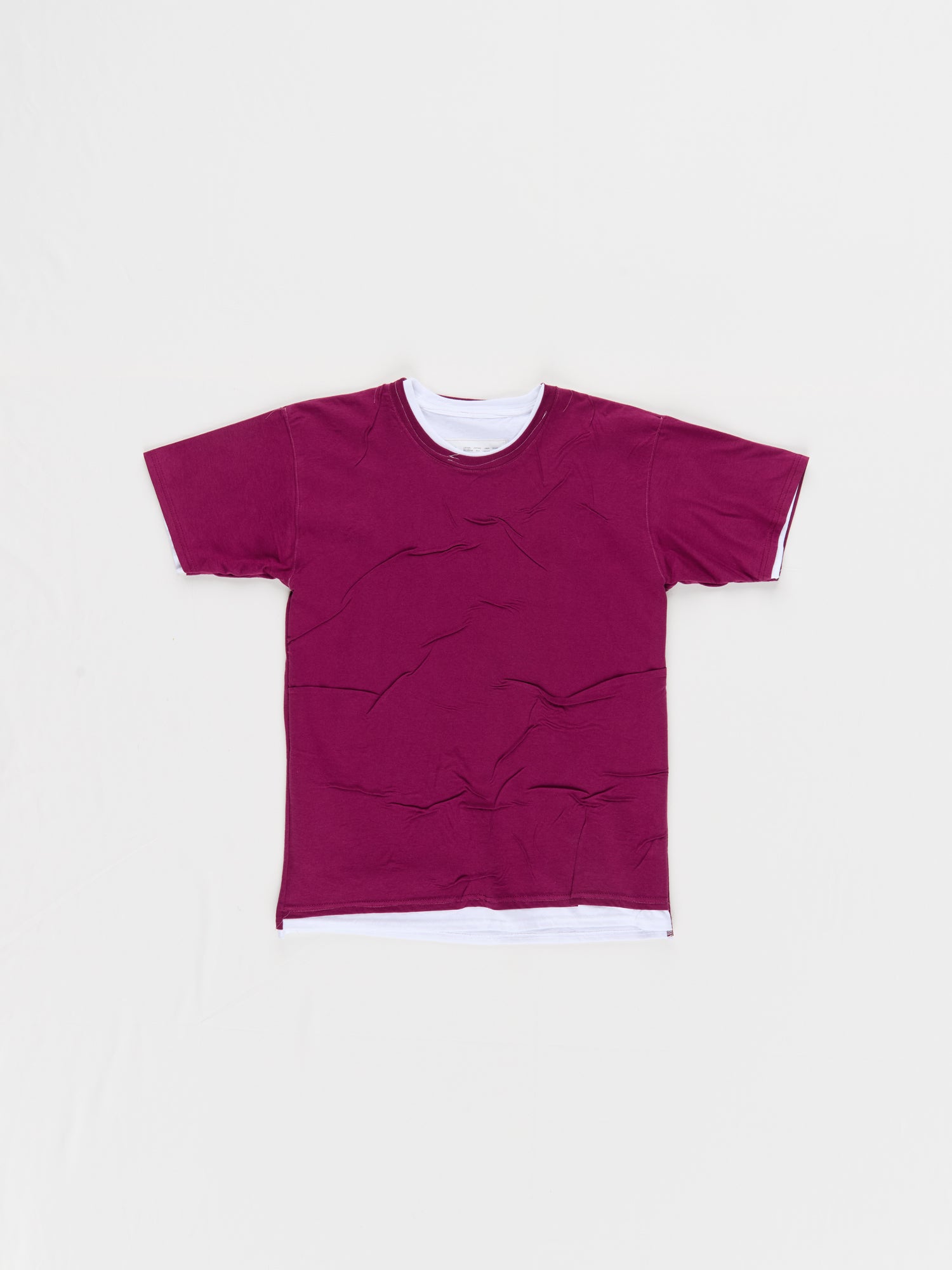 CF.23.RESEARCH.17.02 WRINKLE DOUBLE LAYERED TEE jersey cotton burgundy/white