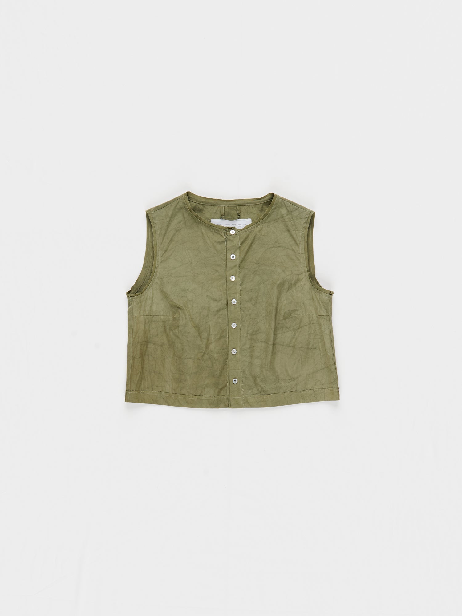 CF.23.05.02.01 NORMAL BUTTON TOP viscose green sage
