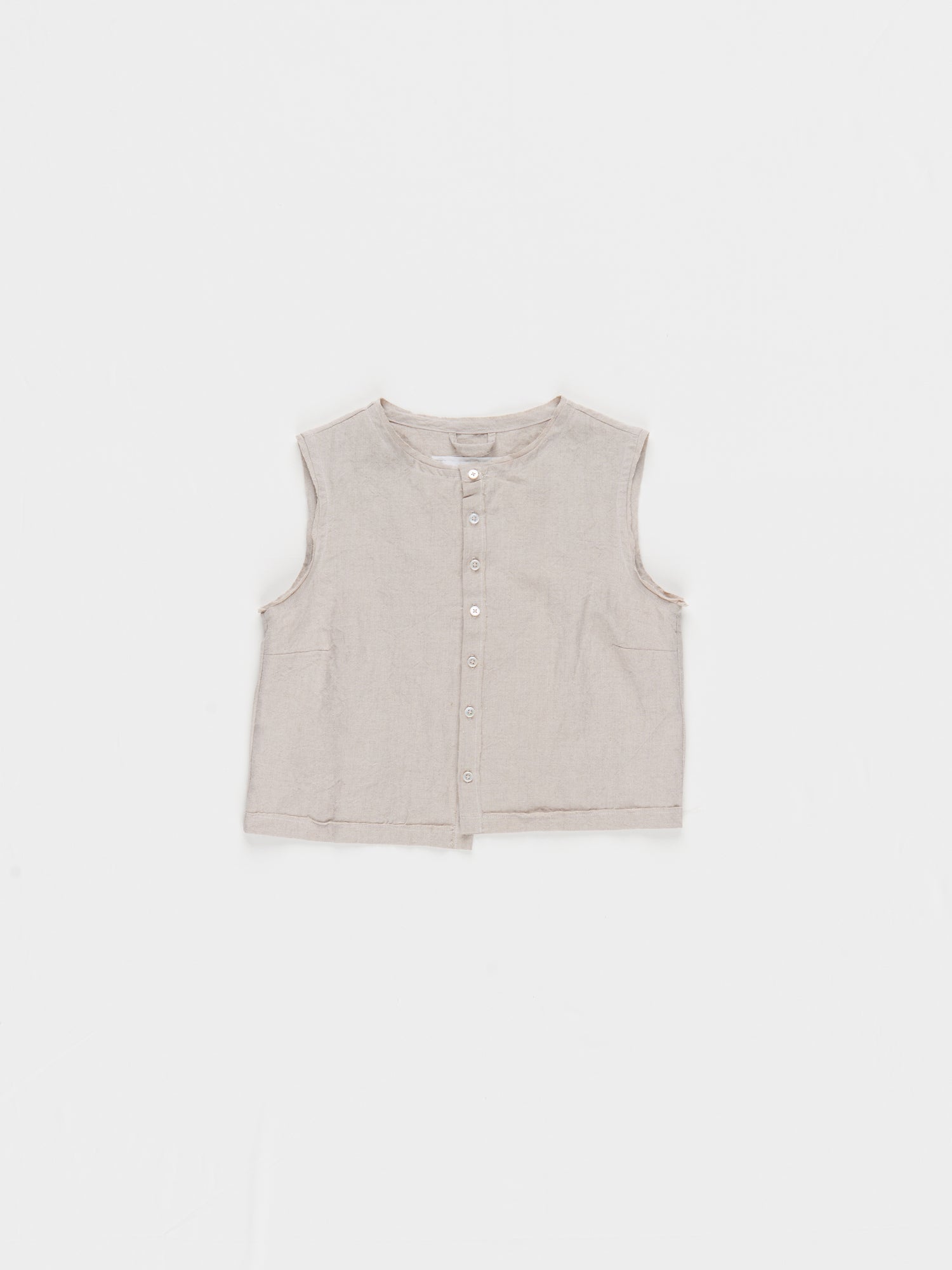 CF.23.05.02.03 NORMAL BUTTON TOP light weight linen sand