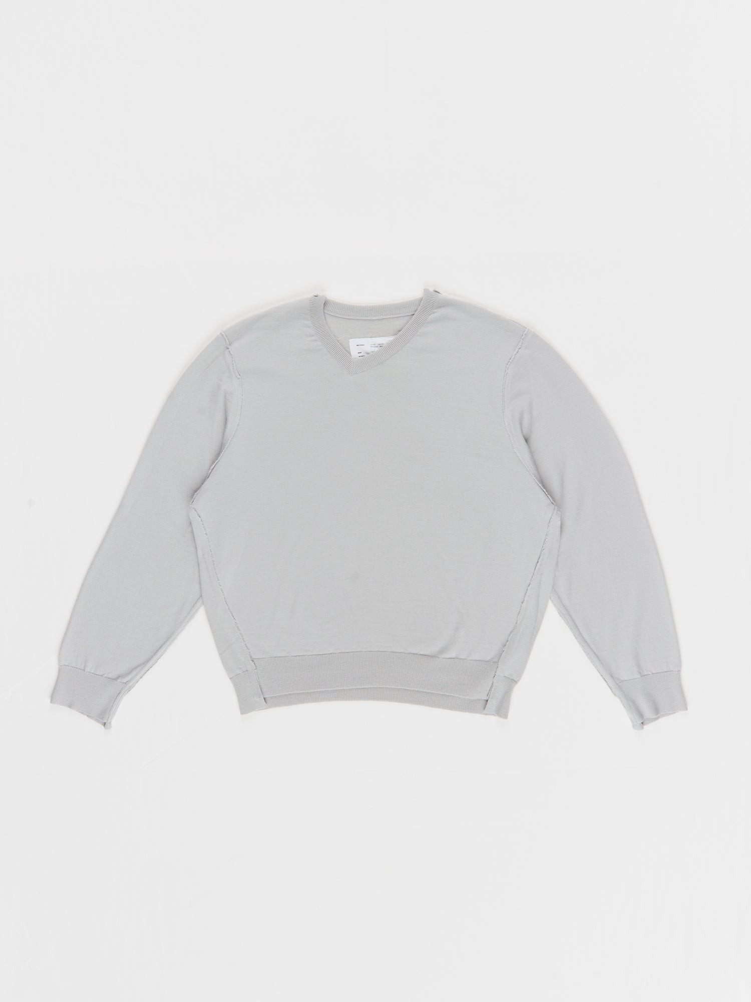 CF.23.03.04.01 V-NECK FRANKENSTEIN merino wool  jersey ecru