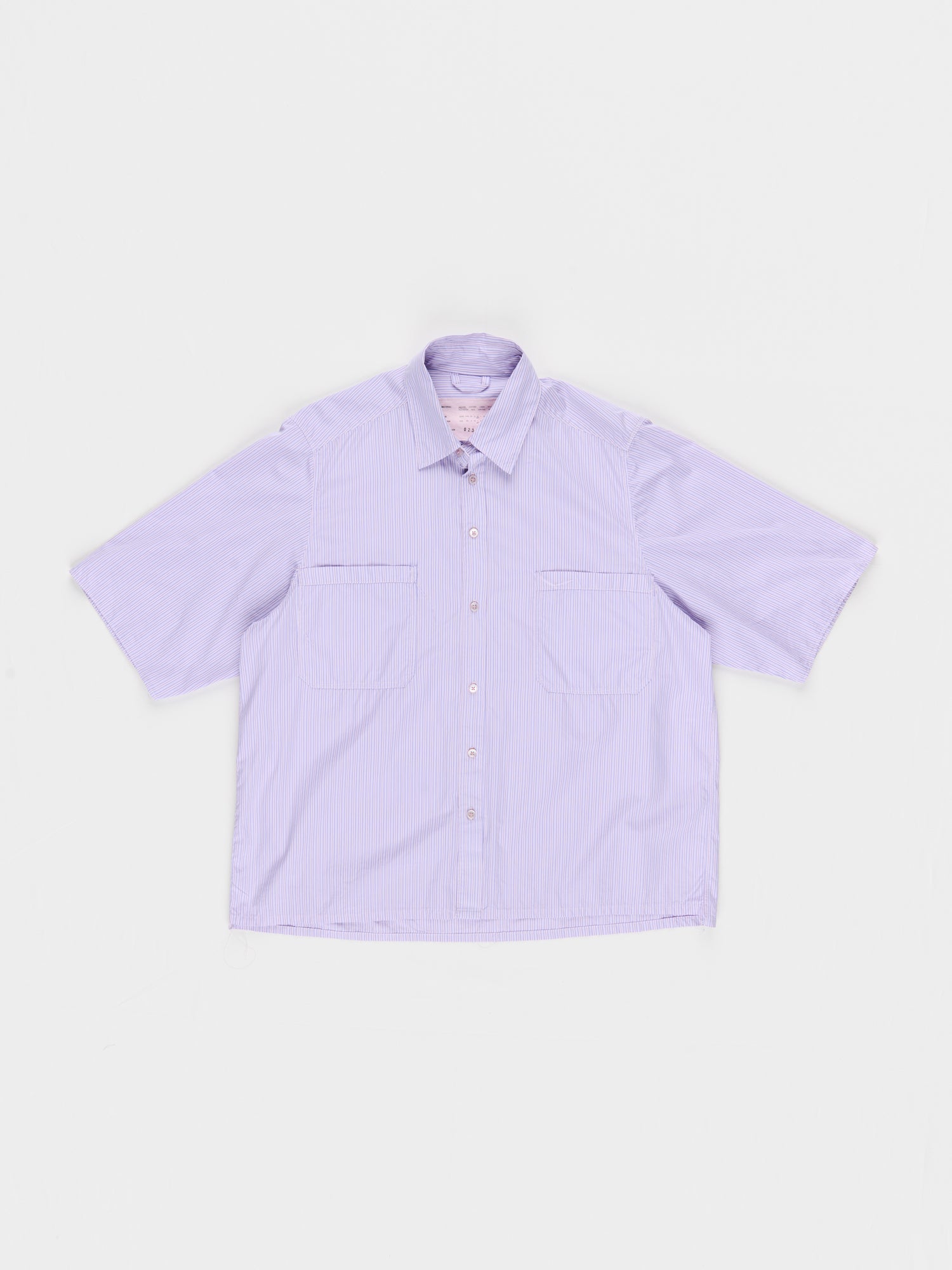 CF.23.04.02.01 SS - BOXY SHIRT papertouch shirting blue stripe + pink overdye