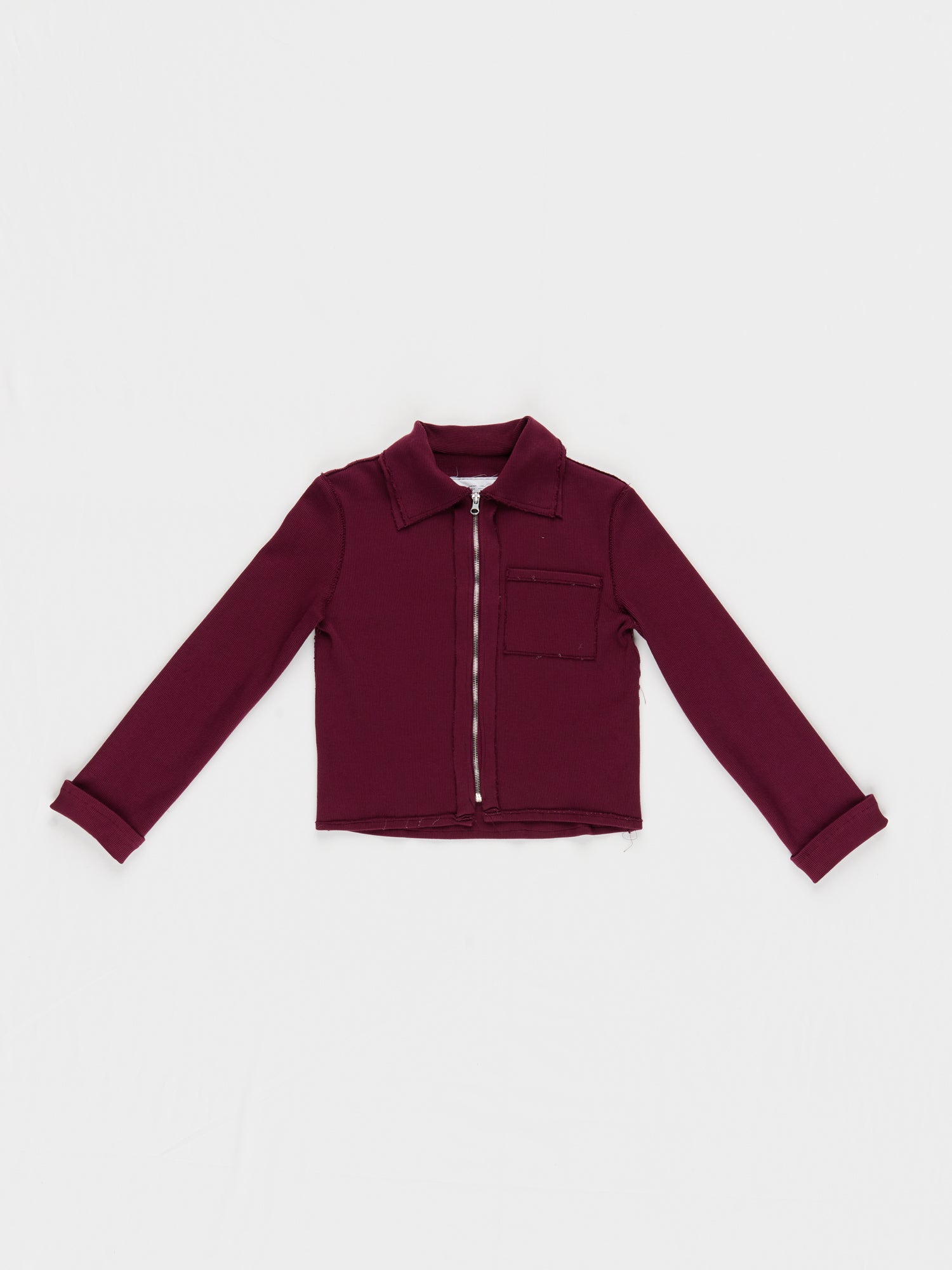CF.23.01.08.01 FITTED RIB ZIP-CARDI 2x1 heavy rib burgundy