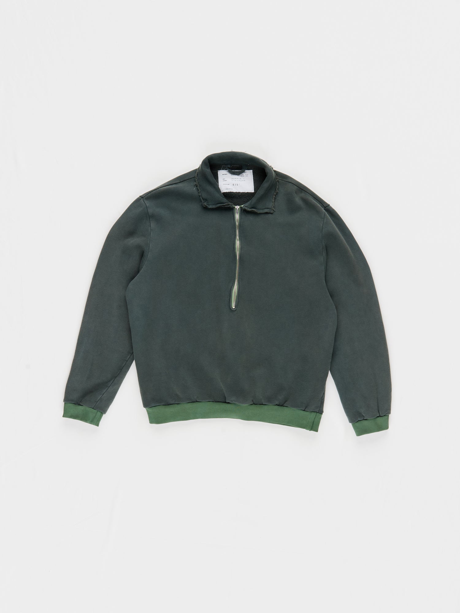 CF.23.02.02.02 POLO HALFZIP semi-brushed sweat sage/black faded
