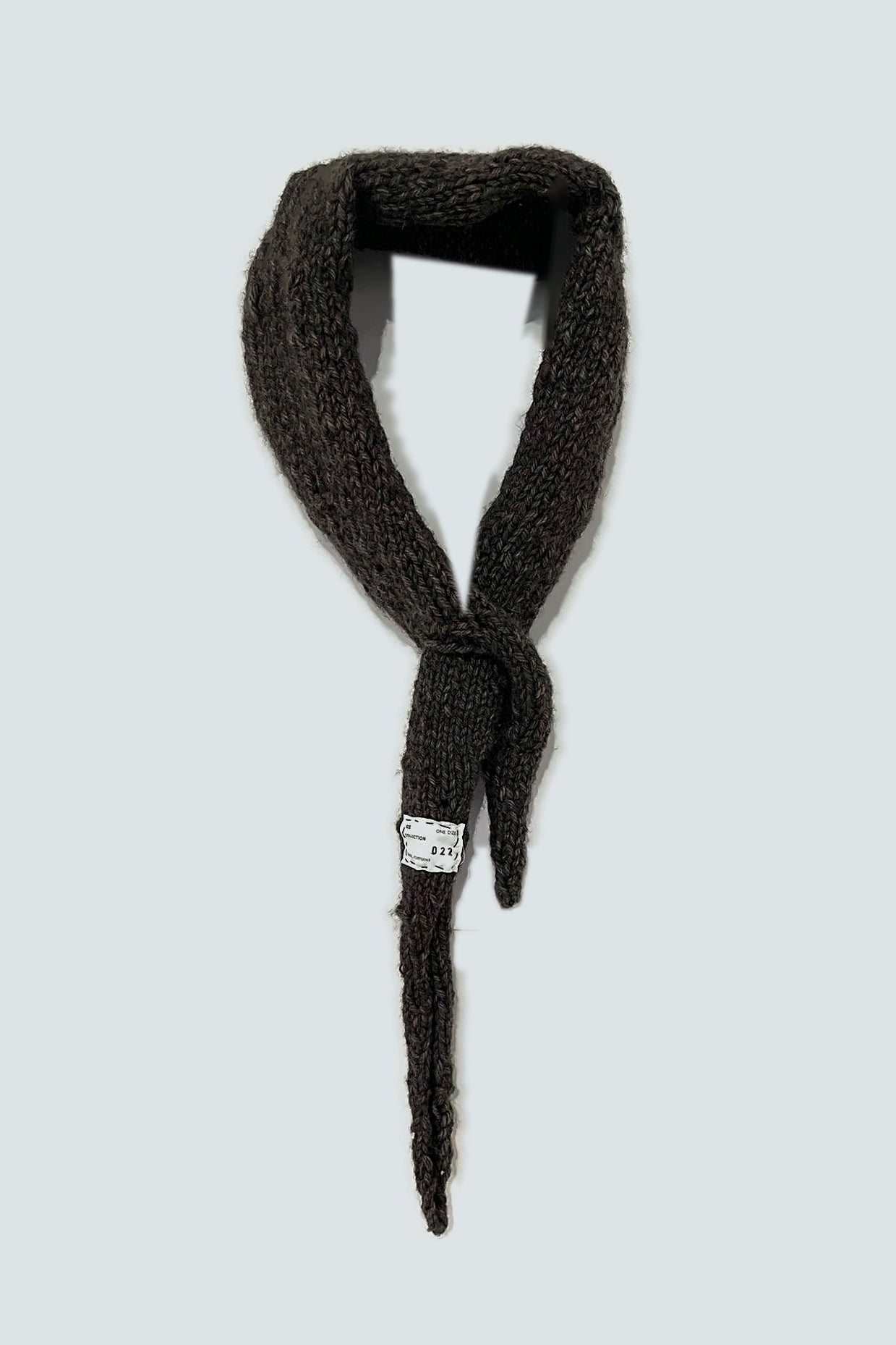 CF.22.11.07.01 WOBBLY SCARF handknit natural brown melange